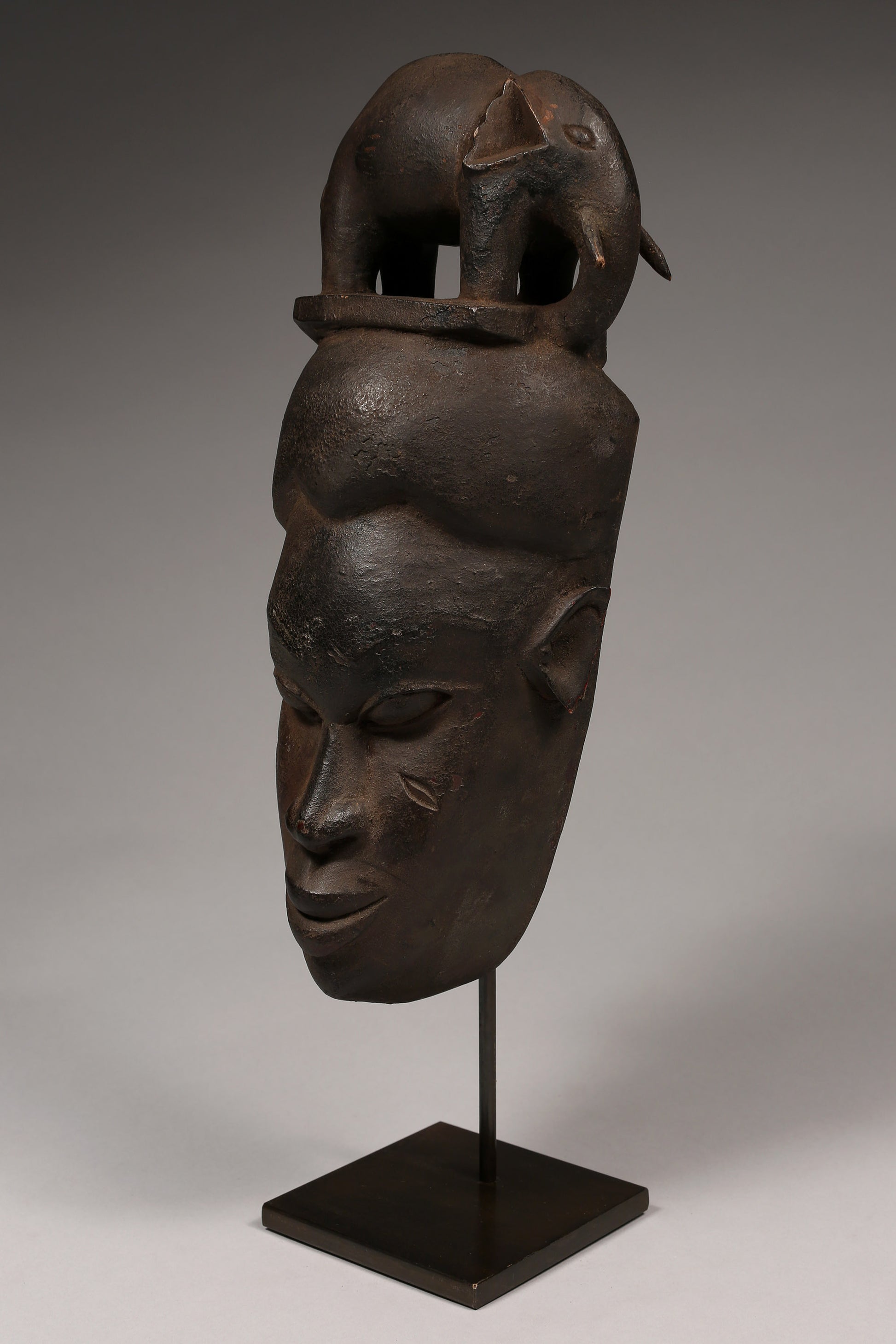 Tribal Masks; Traditional; Collection; Other African; Masks in costumes; Kpan Mask, Baule African Art, Carved Wood