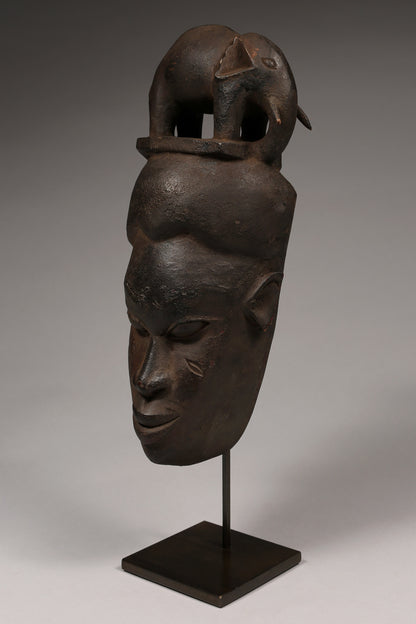 Tribal Masks; Traditional; Collection; Other African; Masks in costumes; Kpan Mask, Baule African Art, Carved Wood
