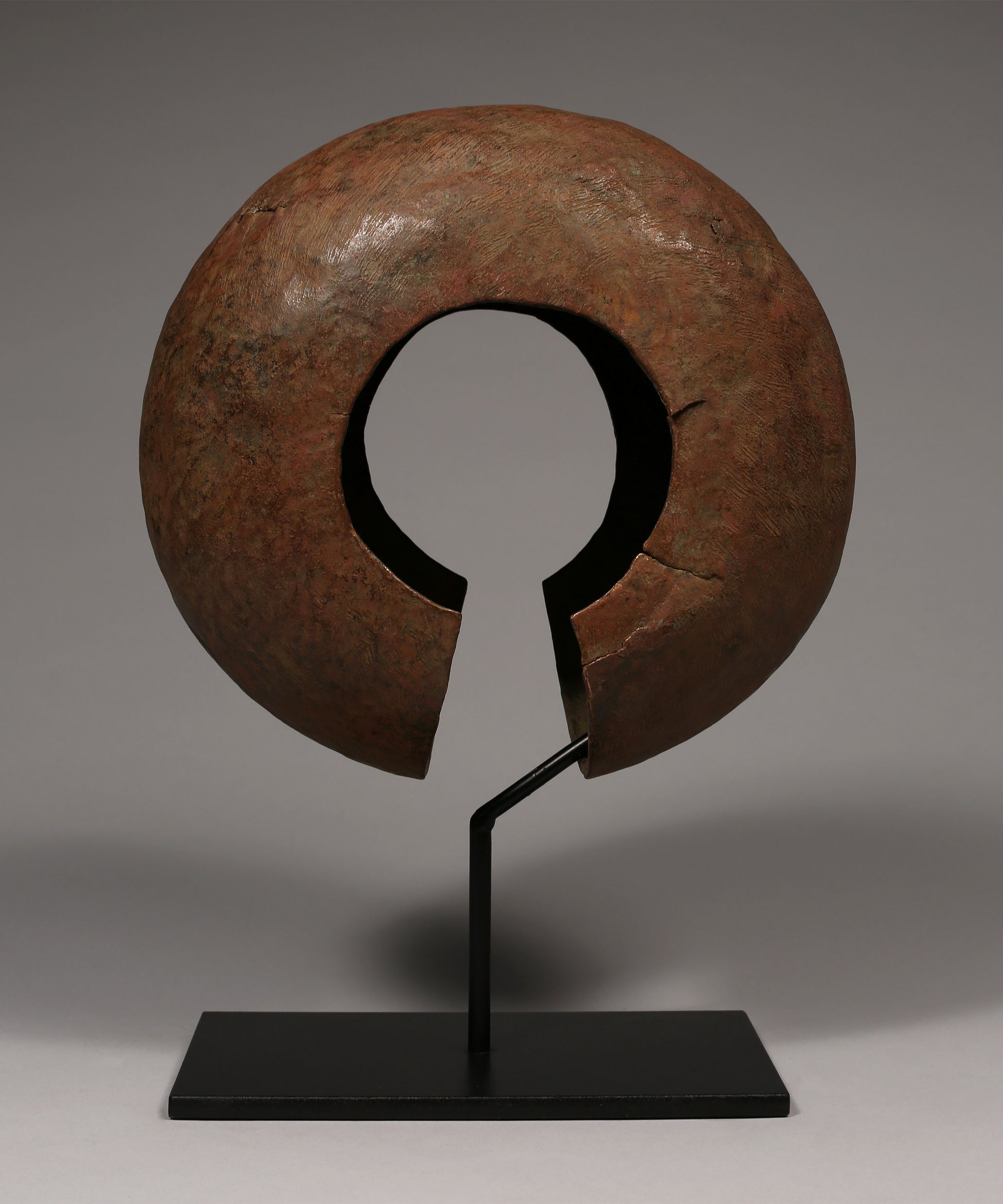 Tribal Objects; Artwork; Collection; Other African; Copper Anklet Currency, Mbole Tribe, D.R. Congo, Forged Iron, African Artwork Artifact