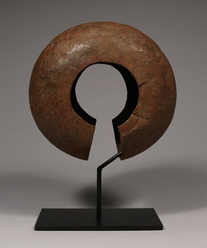 Tribal Objects; Artwork; Collection; Other African; Copper Anklet Currency, Mbole Tribe, D.R. Congo, Forged Iron, African Artwork Artifact