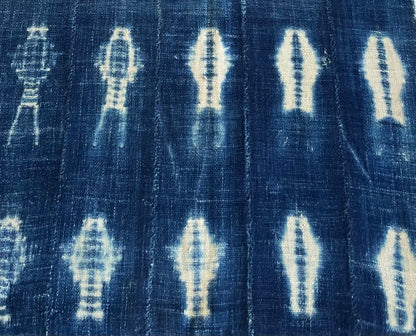 Handcrafted Textiles - Contemporary - African Art - Africa - Fabric - Vintage - Tie - Dyed - Blue -  Cotton -  Indigo -  Used - Women - Men - Scarf - Shawl