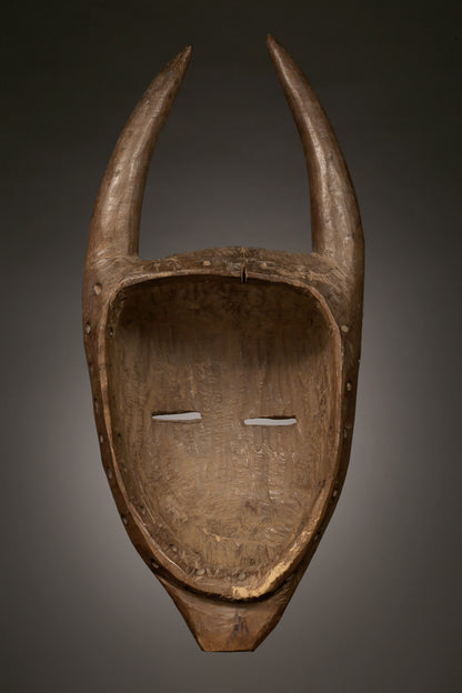 Tribal Masks; Traditional; Collection; Other African; Masks in costumes; Ligbi Djimini Mask, Hand-Carved Wood, West African Art