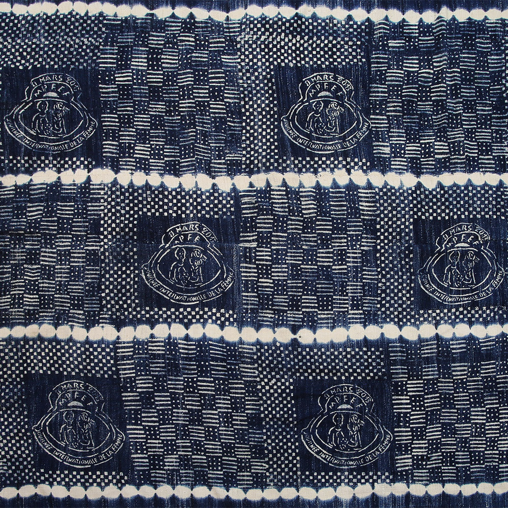 Handcrafted Textiles;Woven Fabrics Of Jute Or Of Other Textile Bast Fibers;Vintage African Woven Cotton Textile,  Indigo Fabric, Resist Dyed