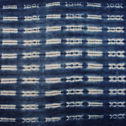 Handcrafted Textiles;Woven Fabrics Of Jute Or Of Other Textile Bast Fibers;Hand Dyed Indigo Blue White Vintage Cloth, African Cotton Fabric, Tie Dye Shibori Pattern