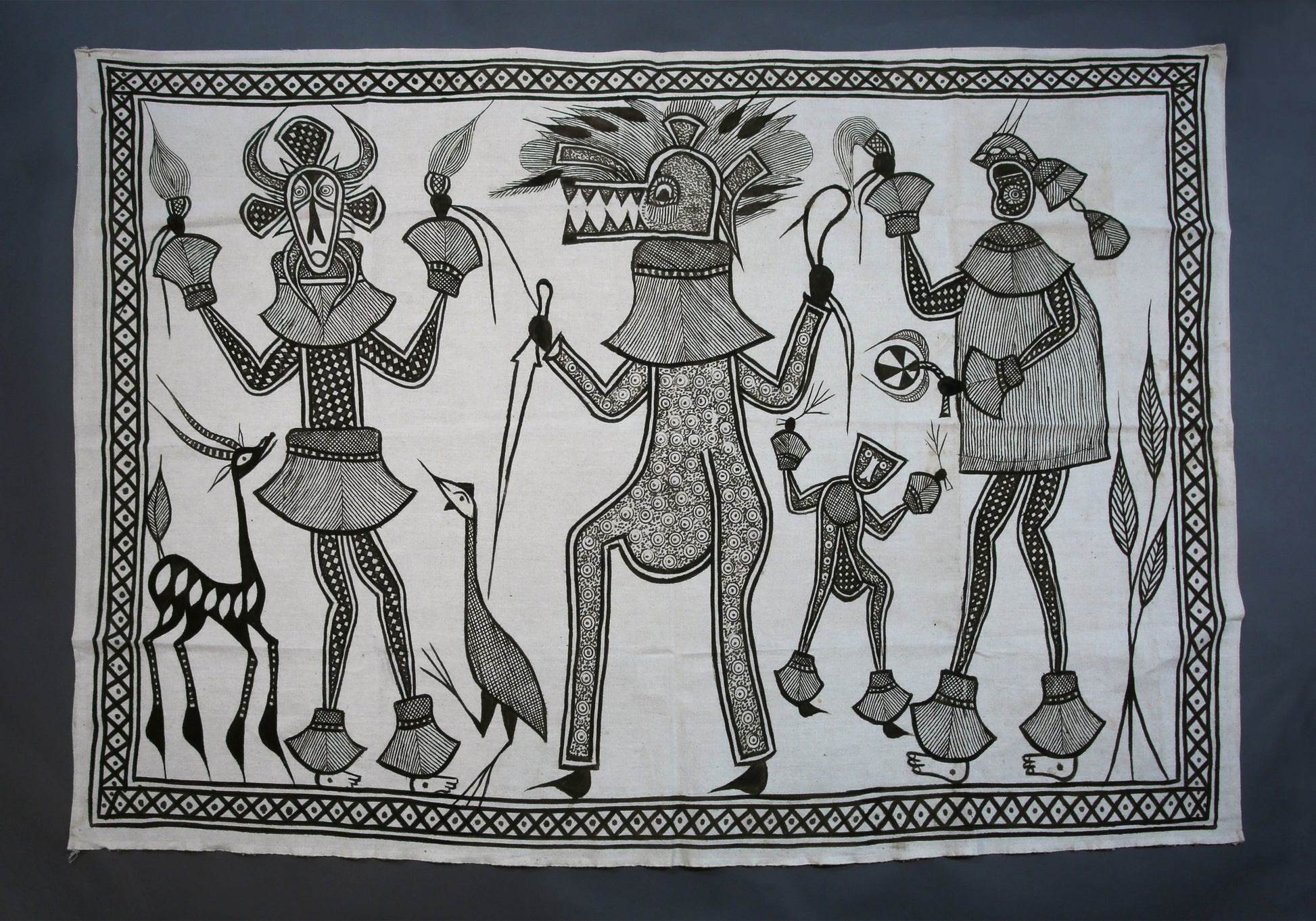 Handcrafted Textiles; Collection; Other African; Crafted Senufo Cotton Fabric, Dyed African Mudcloth, Wall Decor Textile