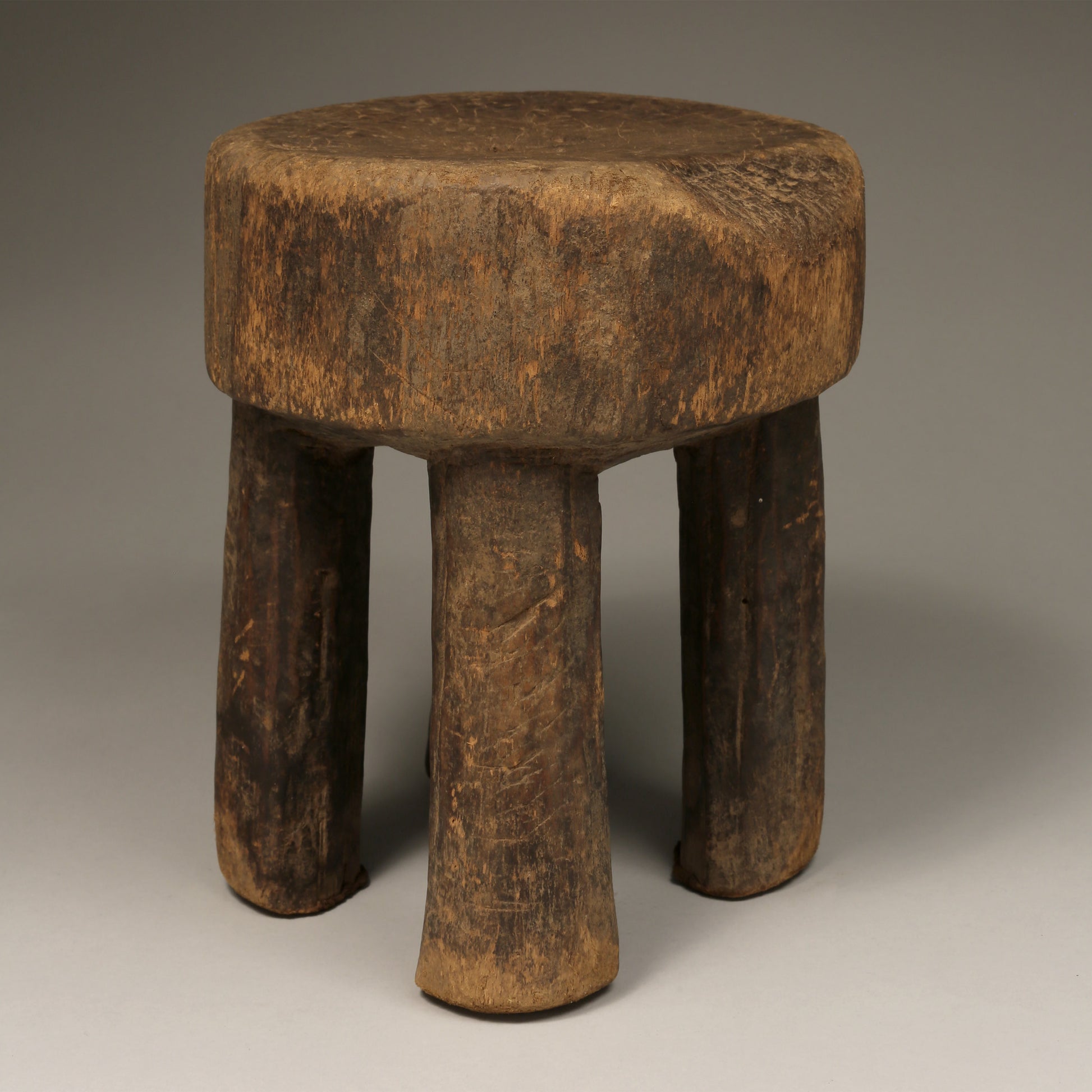 Tribal Furniture; Other Furniture And Parts Thereof; Other Wooden Furniture; Low Stool, Senufo Tribe Ivory Coast, Carved Wood