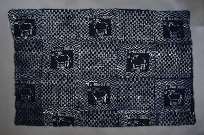 Handcrafted Textiles;Woven Fabrics Of Jute Or Of Other Textile Bast Fibers;Vintage African Textile, Hand Spun Cotton Cloth, Resist Dyed Indigo Fabric