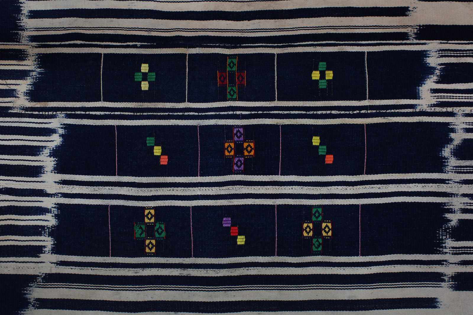 Tribal Textiles; Traditional; Collection; Other African; Cotton Wrap-Ikat Cloth, Handwoven Baule Tribe, Ivory Coast, Wall Decor Tapestry