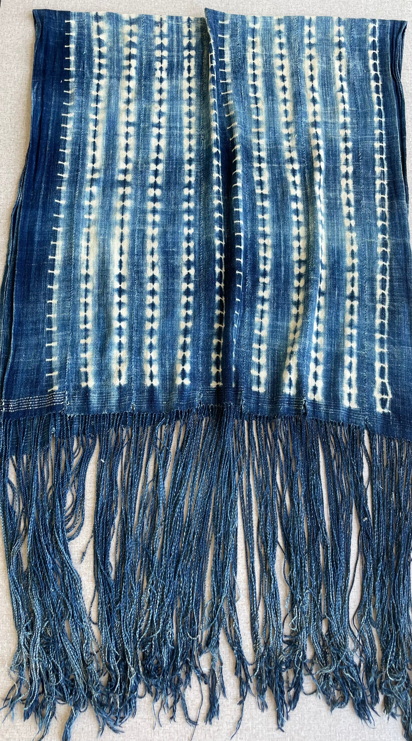 Handcrafted Textiles - Fabric - African Art - Indigo - Cotton - Used - Scarf