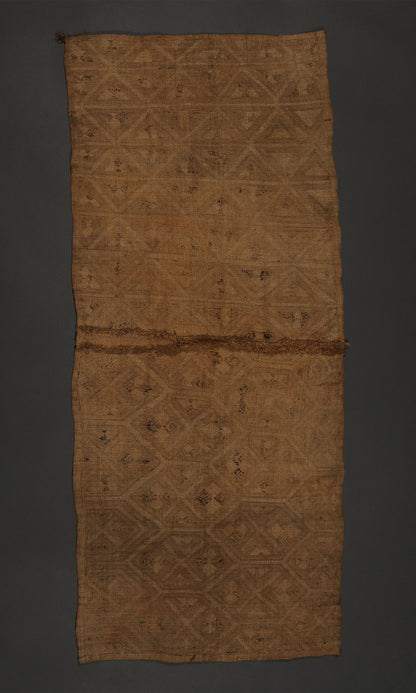 Tribal Textiles; Shoowa Overskirt Textile Kuba Tribe, D.R. Congo Embroidered Cut-pile raffia