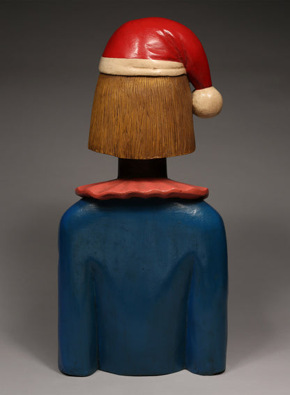 Clown Santa Sculpture  Clown Sculptures  African Artwork  Wooden Sculptures  Home Decor  Handcrafted Art - Sculptures  African Sculptures Statues  African Art