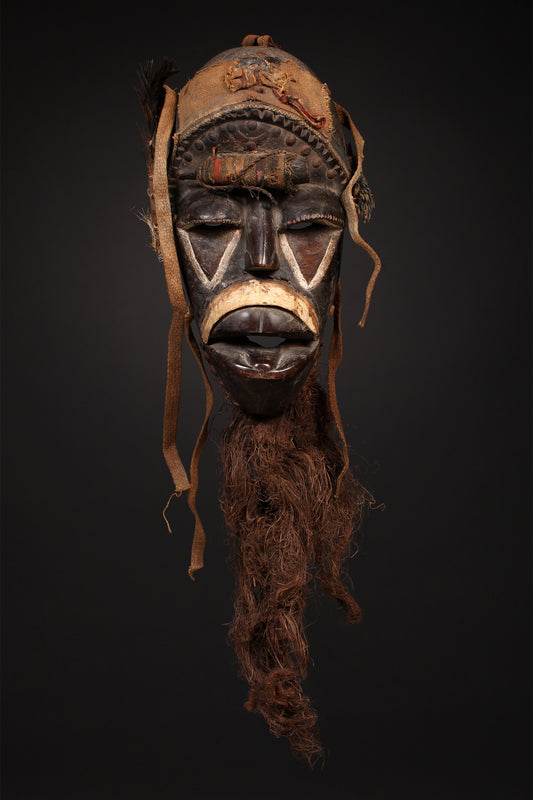 Tribal Masks;African Art Bete Mask, Carved Wood, West Africa