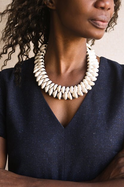 Handcrafted Necklaces - African Plural Art - African Art - Necklaces - Jewelry - African Collar Cowrie Shell Jewelry, Statement Necklace