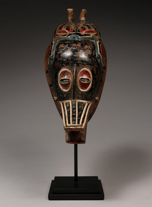 Tribal Masks;African Mask Representing Zamble  Guro Tribe, Wood, Paint, Natural Pigment