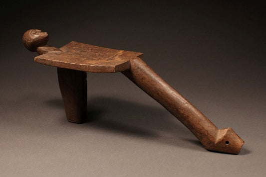 Tribal furniture; African Stool with Three Legs Lobi Tribe, Burkina Faso Wood