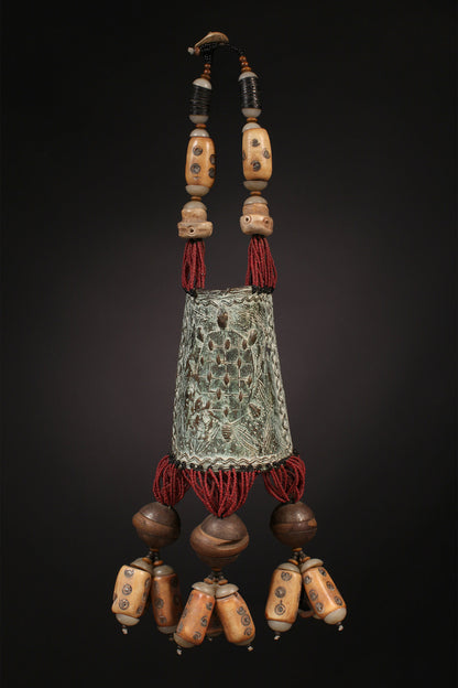 Tribal Necklaces - African Plural Art - African Art - Necklaces - Jewelry - African Tribal Bone  Beads, Bronze Necklace Pendant
