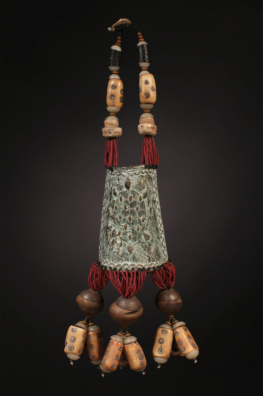 Tribal Necklaces - African Plural Art - African Art - Necklaces - Jewelry - African Tribal Bone  Beads, Bronze Necklace Pendant