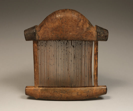 Tribal Objects; Artwork; Collection; Other African; African Weaving Loom, Carved Wood, Baule Tribe