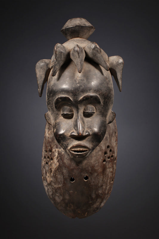 Tribal Masks;Authentic, Rare,Senufo Wall Decor Mask, Carved Wooden  African Mask