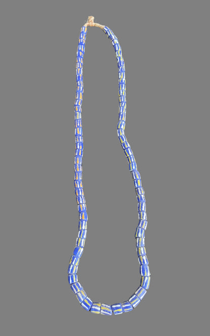 Handcrafted Trade Beads - African Plural Art - African Art - Beads - Embellishments - Trims - Vintage, African Krobo Trade Beads, Handmade Jewelry, Blue Glass, West Africa