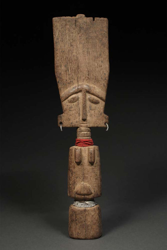 Tribal Art Sculpture; Original sculpture, Wood material; Used;Traditional; Folk Art; Other African ; Collectors' Pieces and Pieces; Artwork Decor; Carved Wood, African Akuaba Fertility Doll, Ashanti Fante, Ghana