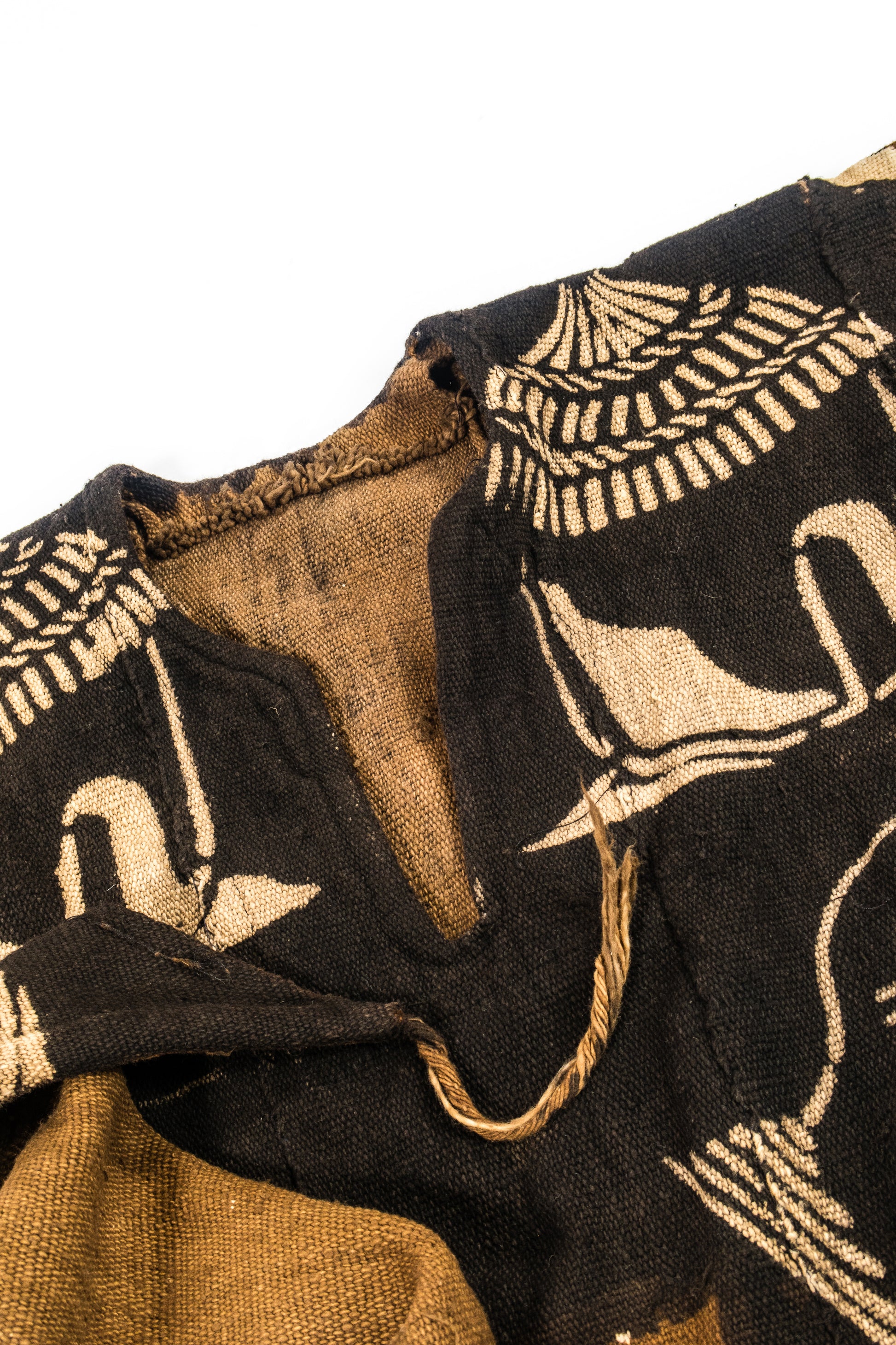 Handcrafted Mudcloth Clothing - African Plural Art - African Art - Clothing - Apparel Accessories - Bogolan Poncho, Dyed Cotton Fabric, African Mudcloth Textile
