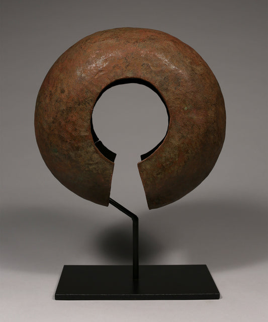 Tribal Objects; Artwork; Collection; Other African; Copper Anklet Currency, Mbole Tribe, D.R. Congo, Forged Iron, African Artwork Artifact