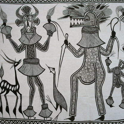 Handcrafted Textiles; Collection; Other African; Crafted Senufo Cotton Fabric, Dyed African Mudcloth, Wall Decor Textile