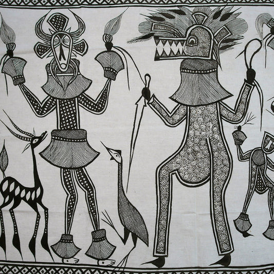 Handcrafted Textiles; Collection; Other African; Crafted Senufo Cotton Fabric, Dyed African Mudcloth, Wall Decor Textile