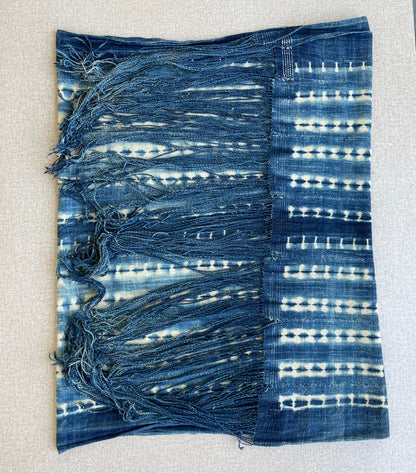 Handcrafted Textiles - Fabric - African Art - Indigo - Cotton - Used - Scarf