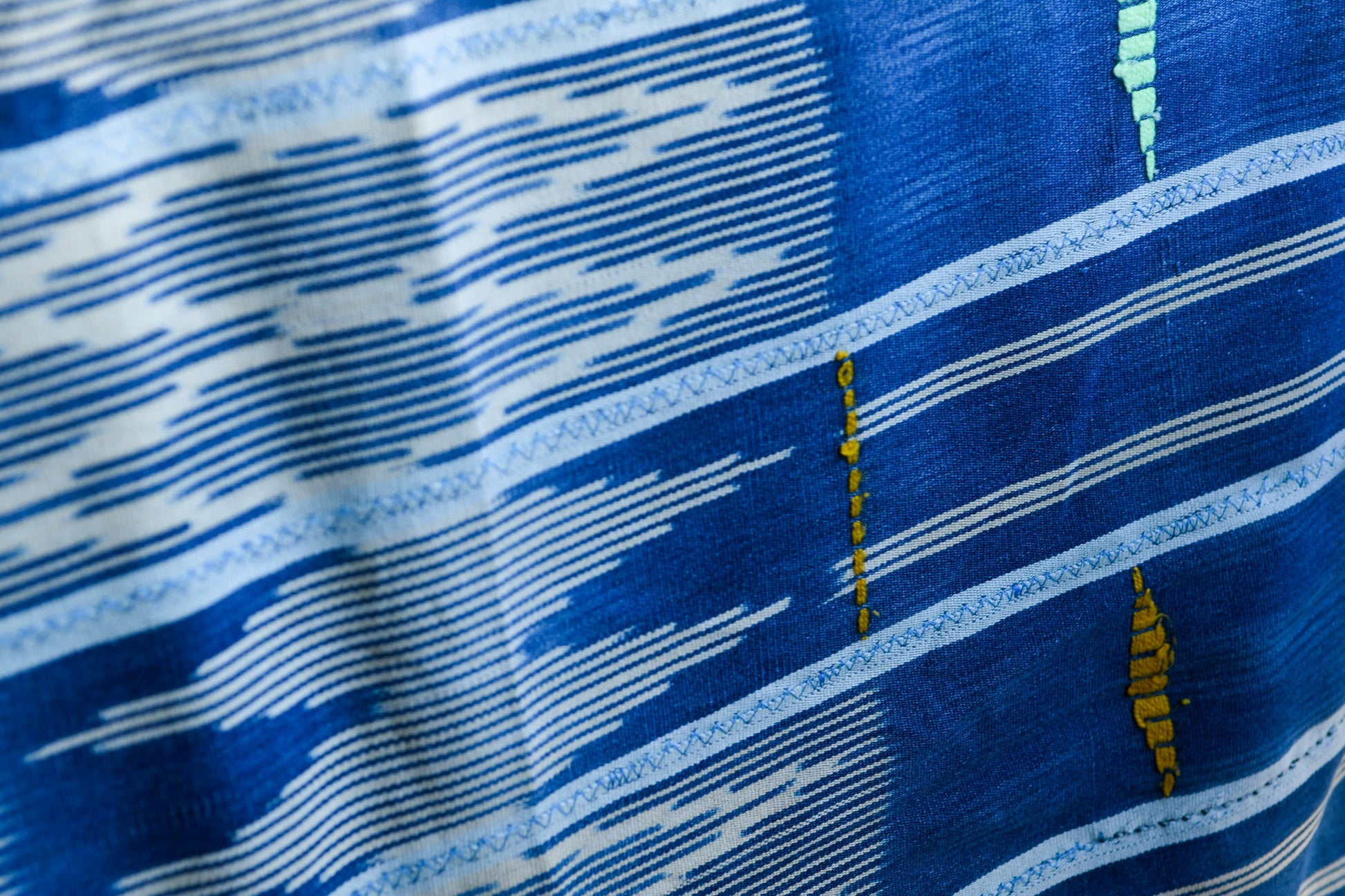 Handcrafted Textiles - Contemporary - African Art - Africa - Fabric - Vintage -  Tie Dyed - Ikat - Baule -  Indigo - Cotton -  Throw - Blanket  - Home Decor - Living - Upholstery - Clothes Making