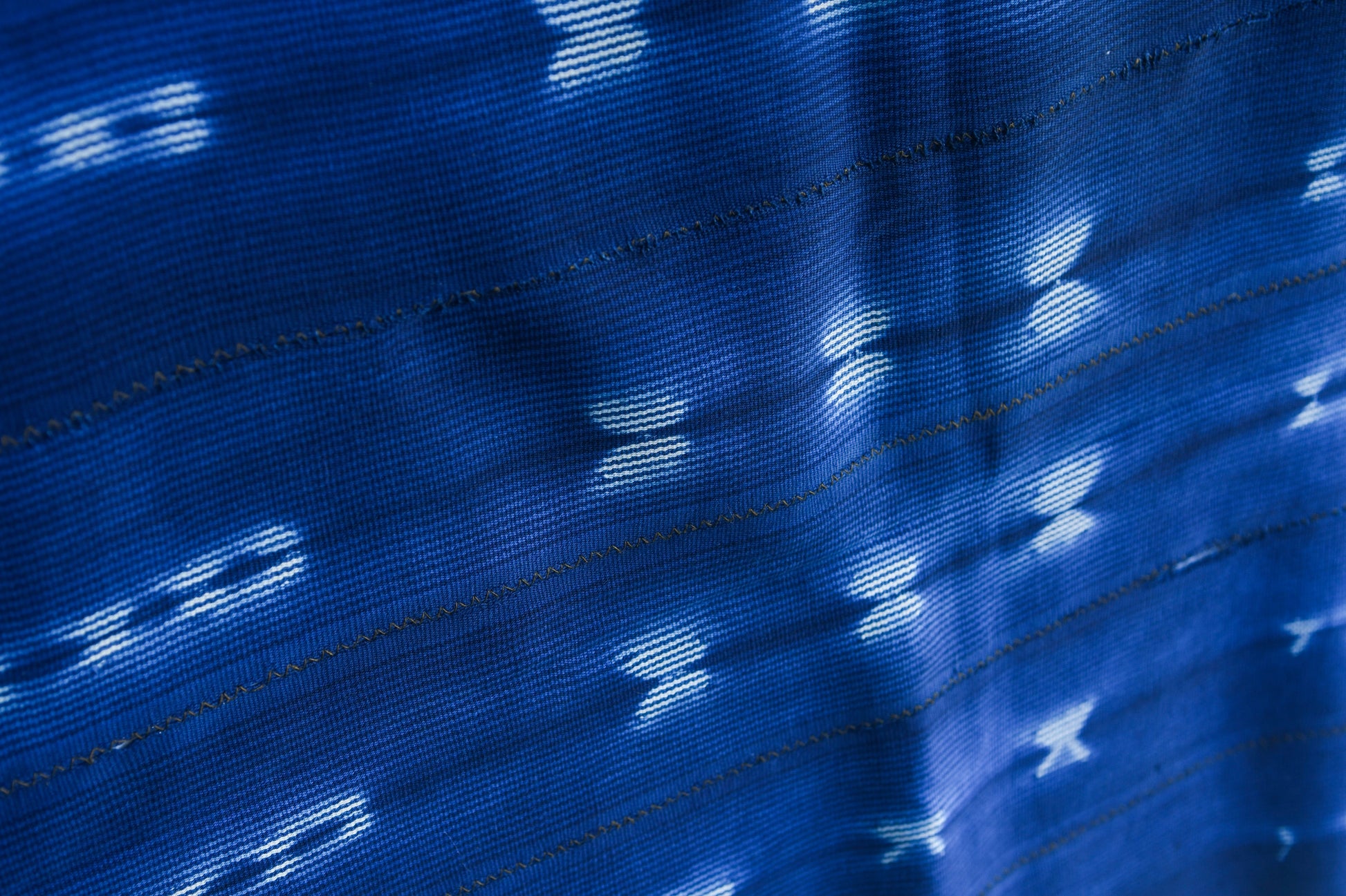 Handcrafted Art Textiles; Woven Fabrics; Other African; Indigo Based; Cotton; Traditional; Intricate Patterns; Home Decor; Dyed African Baule Indigo Cotton Cloth, Ikat Pattern, Home Decor
