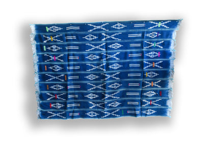 Handcrafted Textiles - African Art - Woven Cotton - Used - Home Decor - African Plural Art - Baule Ikat  Fabric, African Indigo Cotton Textile