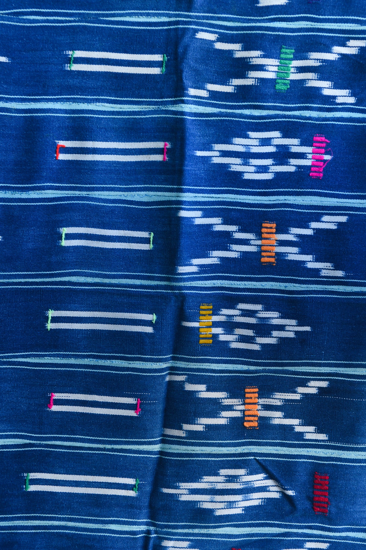 Handcrafted Textiles - African Art - Woven Cotton - Used - Home Decor - African Plural Art - Baule Ikat  Fabric, African Indigo Cotton Textile