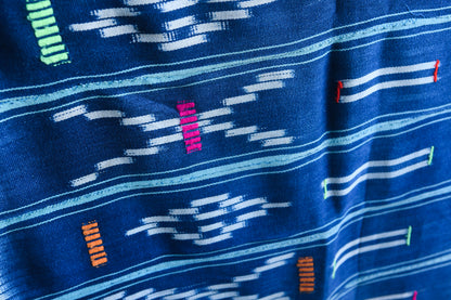 Handcrafted Textiles - African Art - Woven Cotton - Used - Home Decor - African Plural Art - Baule Ikat  Fabric, African Indigo Cotton Textile
