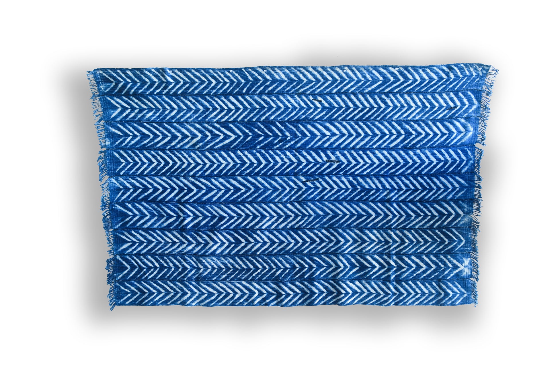 Handcrafted Art Textiles; Woven Fabrics; Other African; Indigo Based; Cotton; Traditional; Intricate Patterns; Home Decor; Resist Dyed Indigo, Blue White, Handwoven African Cotton Fabric, Home Decor