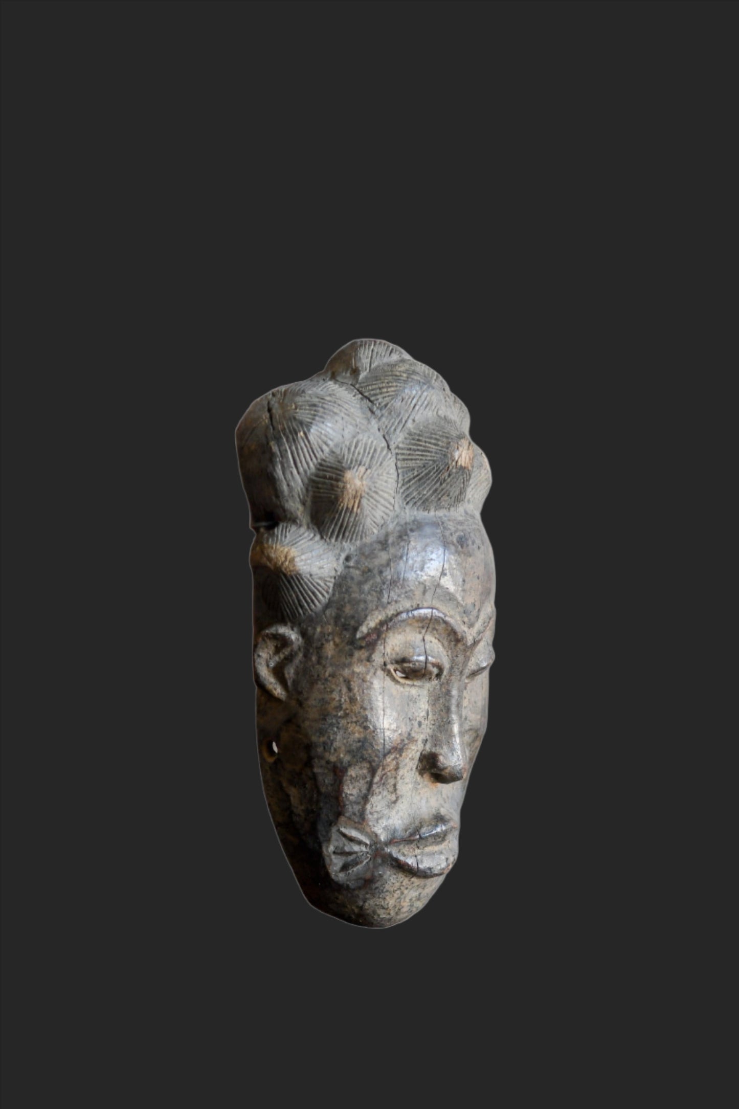 Tribal Masks; Traditional; Collection; Other African; Masks in costumes; Baule Portrait Mask, Carved Wooden, Traditional African Mask