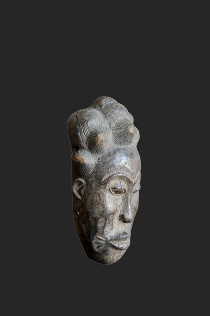 Tribal Masks; Traditional; Collection; Other African; Masks in costumes; Baule Portrait Mask, Carved Wooden, Traditional African Mask