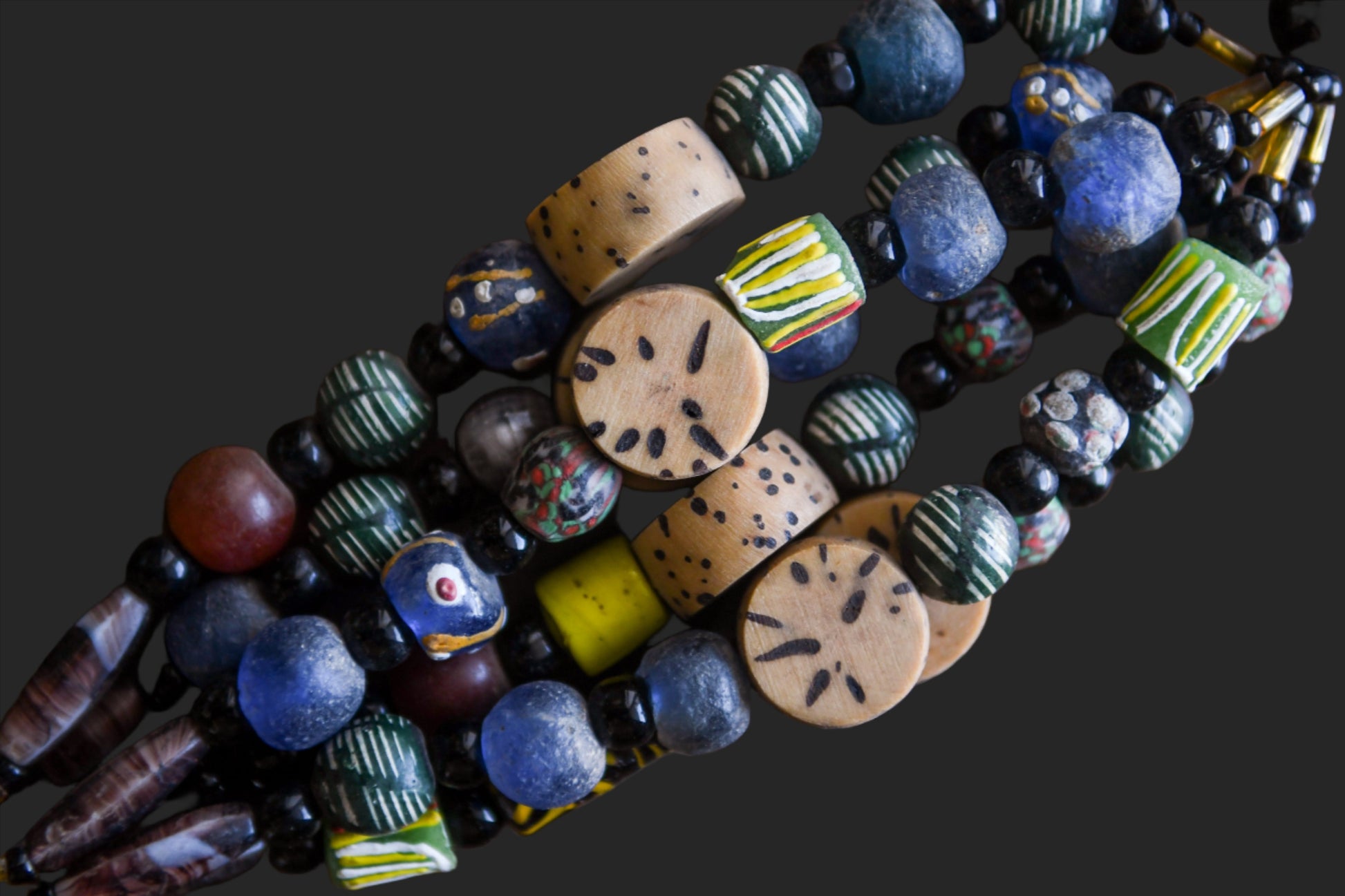 Tribal Art Necklaces;Jewelry in Necklaces; Handmade; African Necklaces; Beadwork Jewelry; Thereof; Necklace Design; Collection;African Trade Glass Beads Necklace, Statement Tribal Jewelry