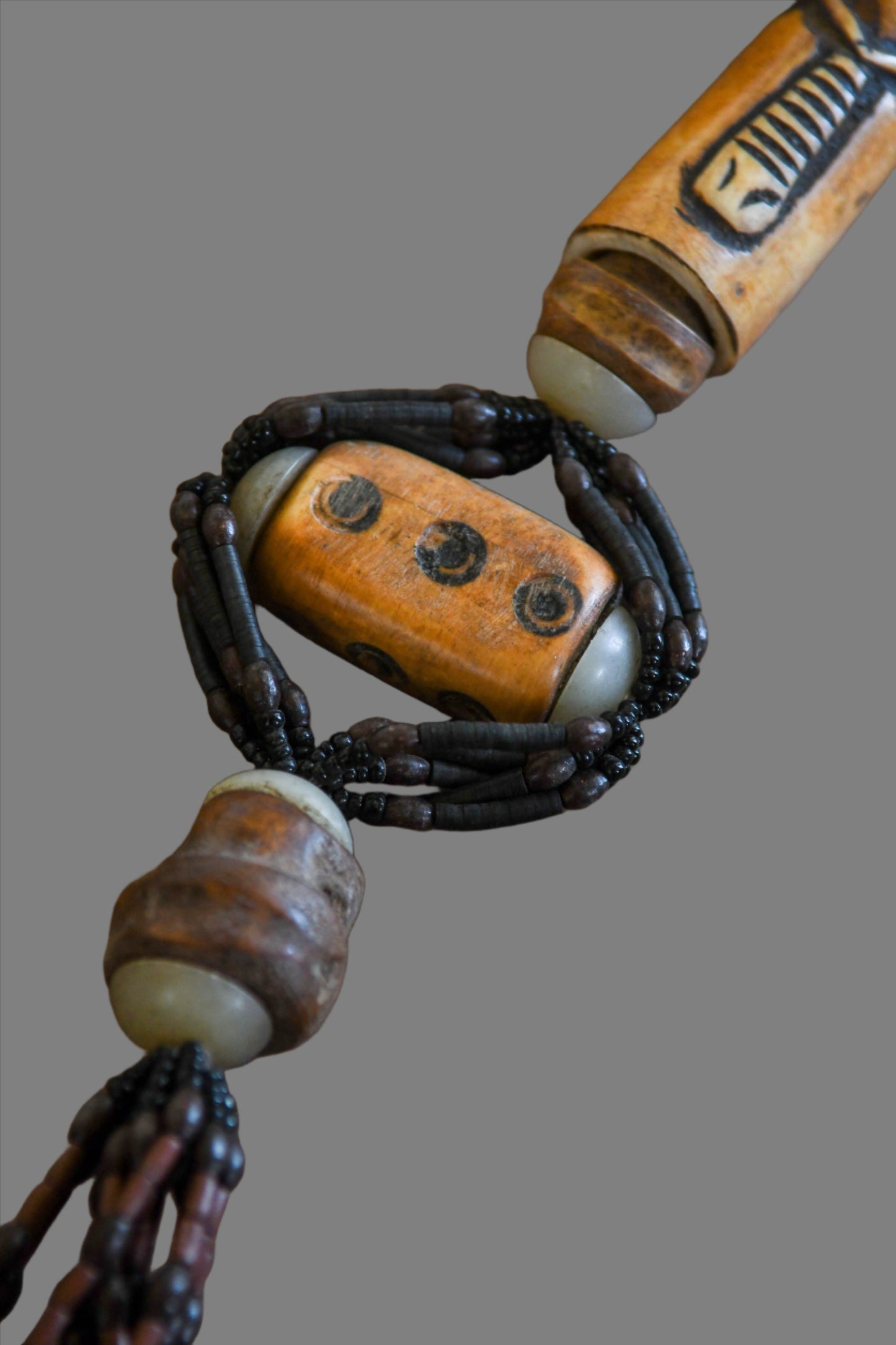 Tribal Necklaces - African Plural Art - African Art - Necklaces - Jewelry - Tribal Necklace, Carved Bone, African Art