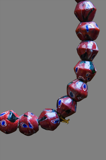 Tribal Art Trade Beads; Beads in Embellishments and Trims; Other African ; Collectors' ; Kiffa African, Glass Trade Beads Necklace