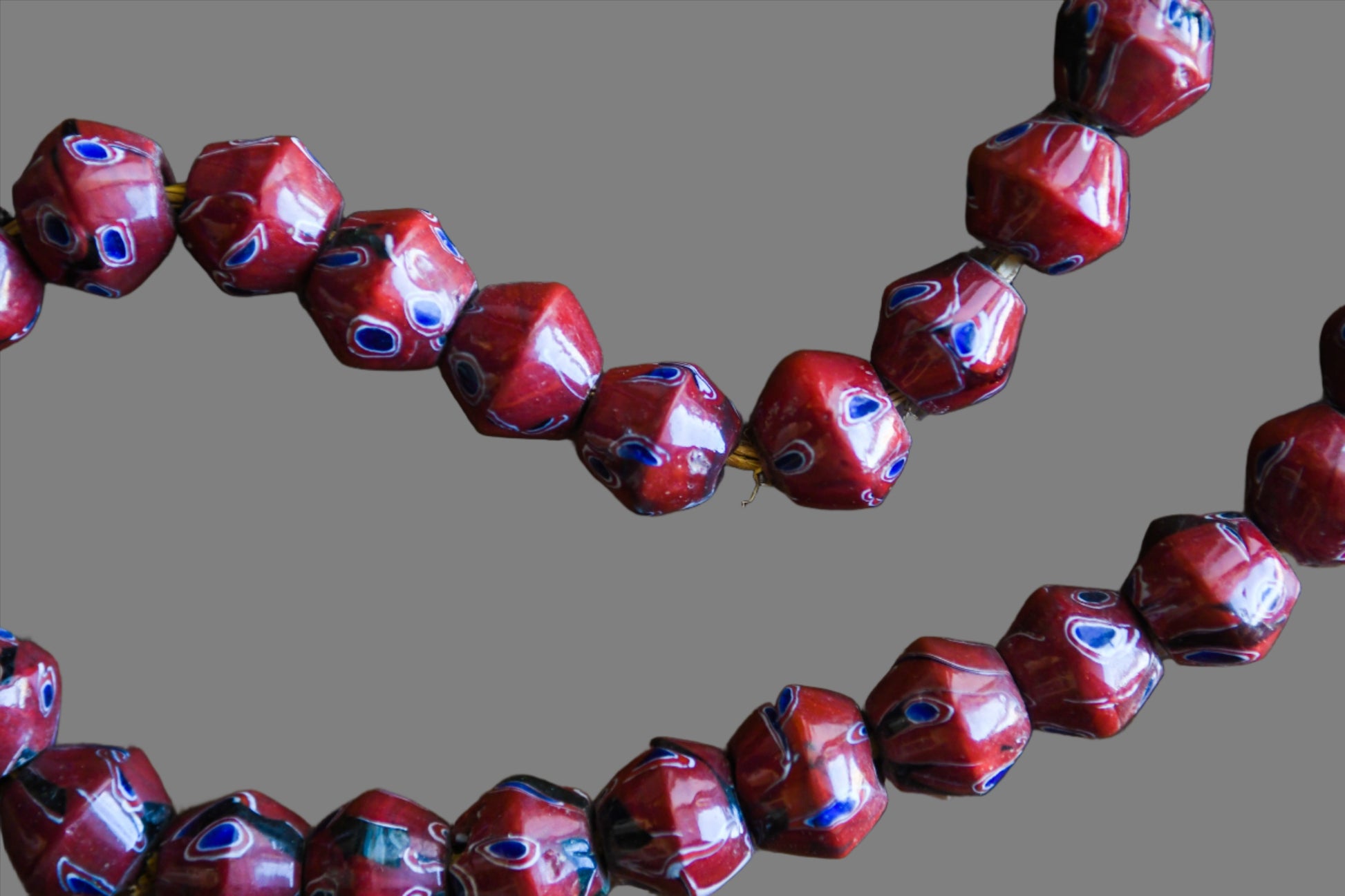 Tribal Art Trade Beads; Beads in Embellishments and Trims; Other African ; Collectors' ; Kiffa African, Glass Trade Beads Necklace