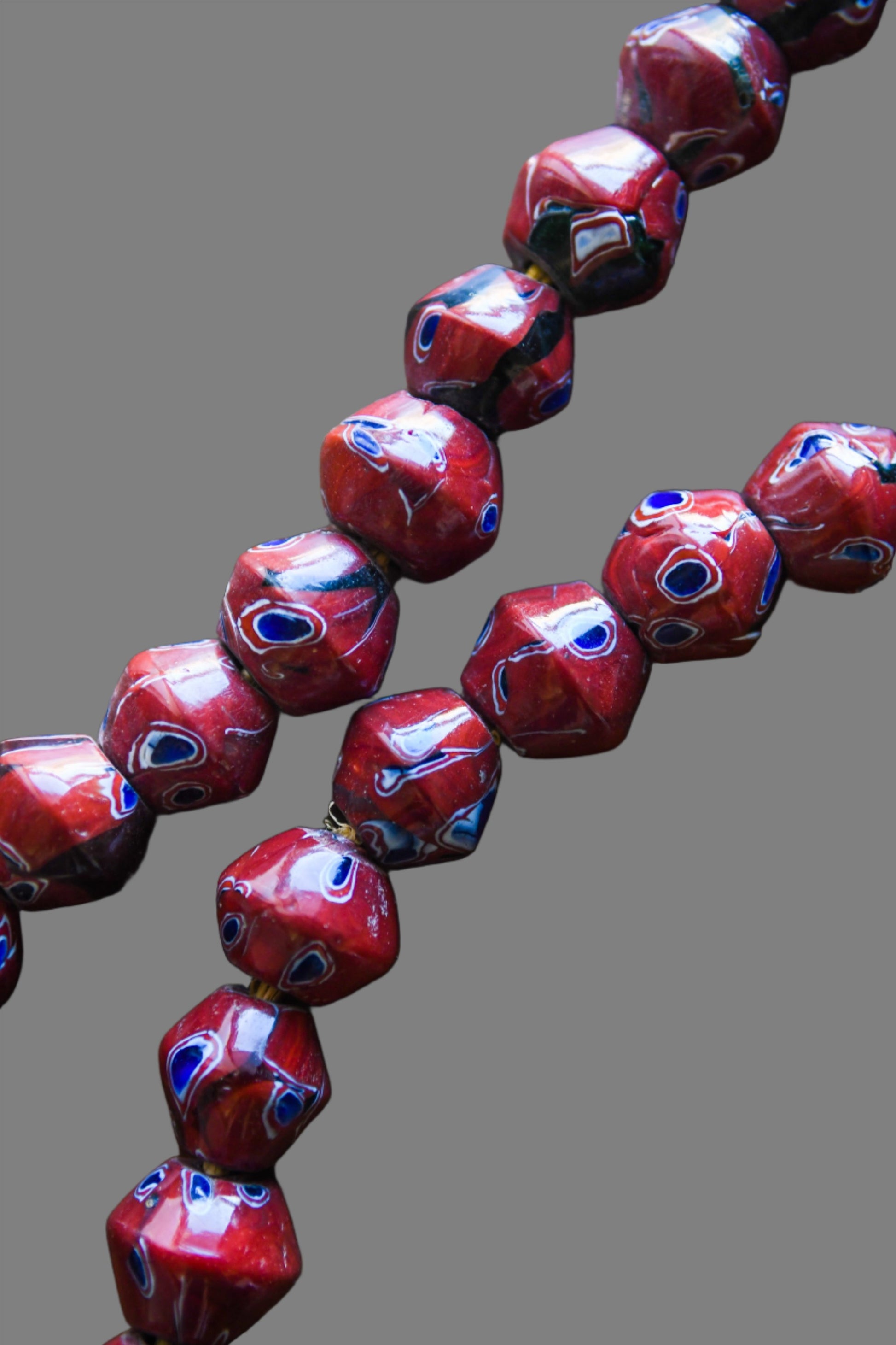 Tribal Art Trade Beads; Beads in Embellishments and Trims; Other African ; Collectors' ; Kiffa African, Glass Trade Beads Necklace