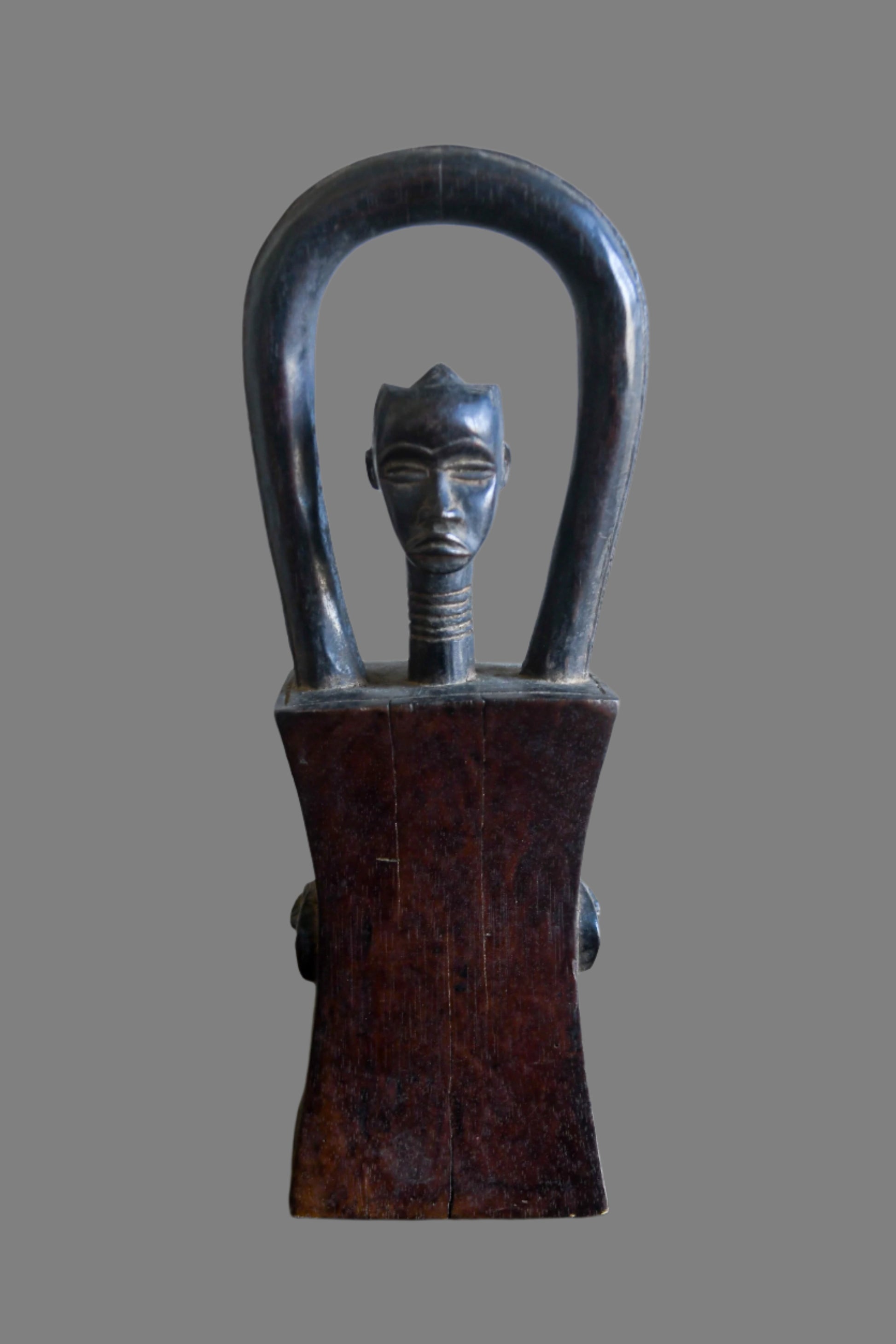 Tribal Objects; Artwork; Collection; Other African; Dan Figure Headrest Masks Sculpture, Carved Wooden, African Tribal Object