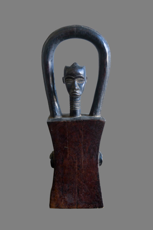 Tribal Objects; Artwork; Collection; Other African; Dan Figure Headrest Masks Sculpture, Carved Wooden, African Tribal Object