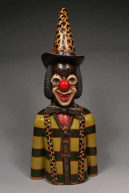 Handcrafted Sculptures and Statues;Collection; Other African; Decorative African Artwork, Clown Sculpture, Crafted Painted Wood