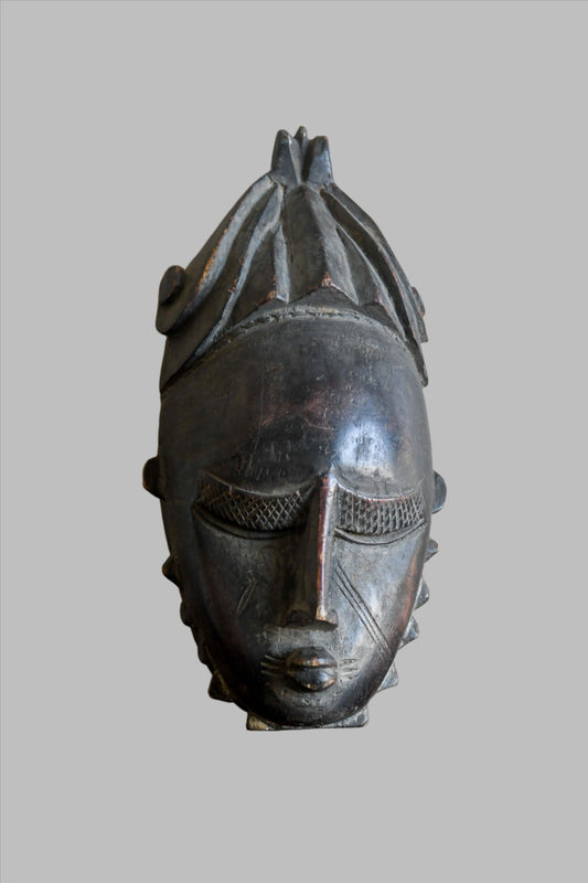 Tribal Masks; Traditional; Collection; Other African; Masks in costumes; Decorative African Djimini Wooden Mask, Hand Carved Wood