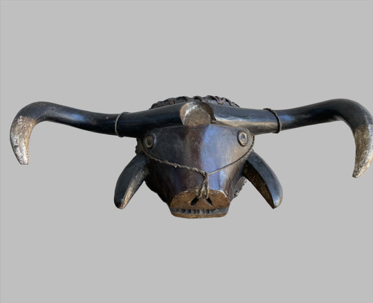 Handcrafted Masks; Collection; Other African; Masks; Hand Carved Wood, African Bush Cow Mask, Vintage, Wall Decor Art