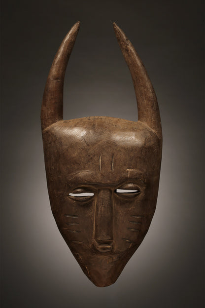 Tribal Masks; Traditional; Collection; Other African; Masks in costumes; Ligbi Djimini Mask, Hand-Carved Wood, West African Art