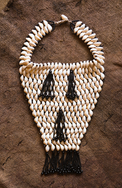Handcrafted Art Necklaces; Handmade; Bead work Jewelry; Statement ; Other African; Craft Materials; Statement Beaded African, Cowrie Shell Jewelry Necklace